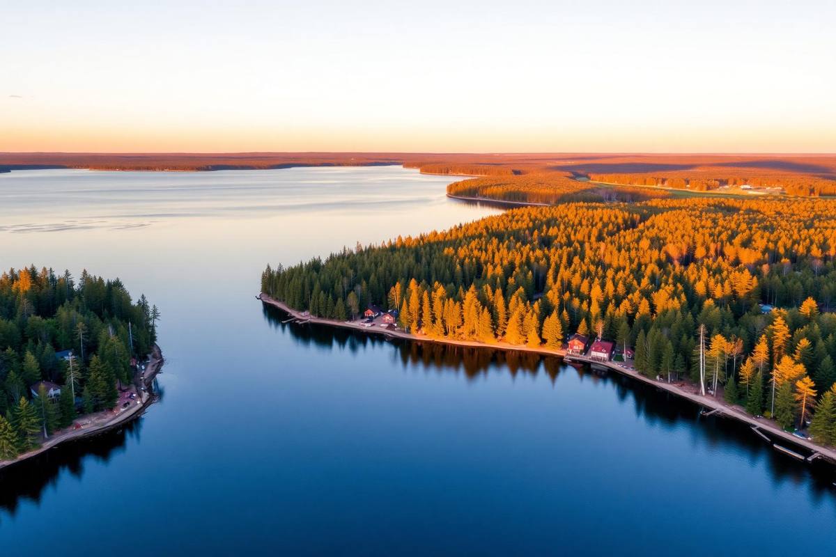 Sparrow Lake at golden hour near Severn Bridge in southern Muskoka